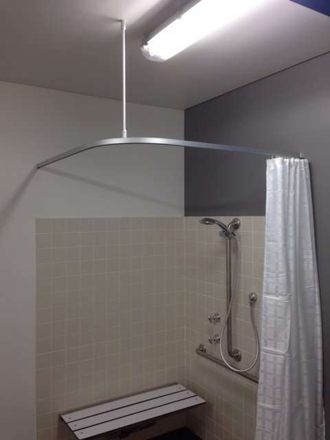 Alltrack Supplies Shower Rails And, Disabled Bathroom Shower Curtains